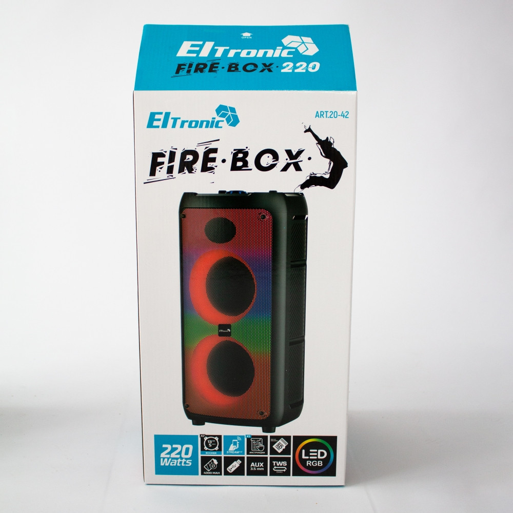 Портативная bluetooth колонка Eltronic FIRE BOX 220 Watts арт. 20-42 с LED-подсветкой и RGB светомузыкой, - фото 9 - id-p195646323