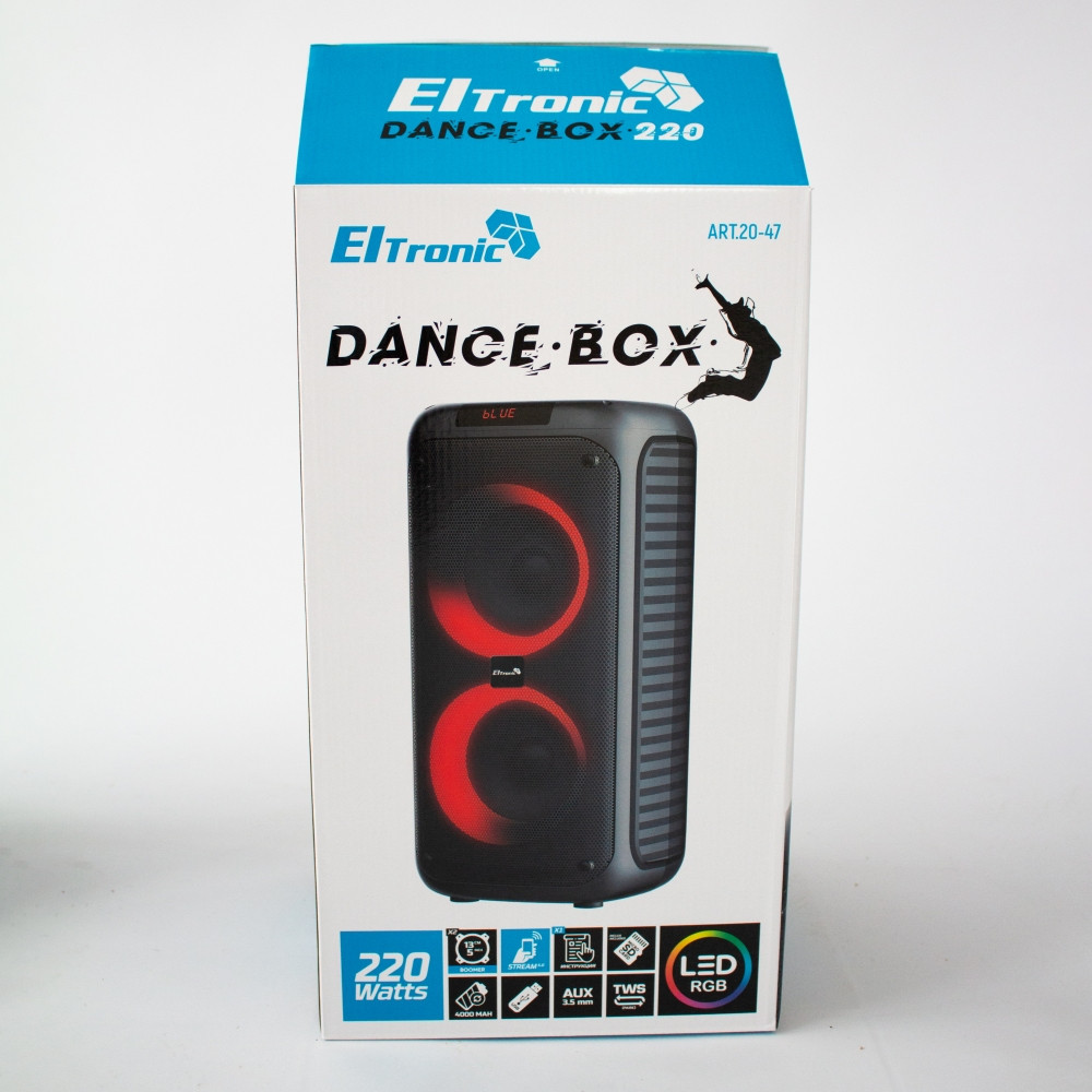 Портативная bluetooth колонка Eltronic DANCE BOX 220 Watts арт. 20-47 с LED-подсветкой и RGB светомузыкой, - фото 9 - id-p195646325