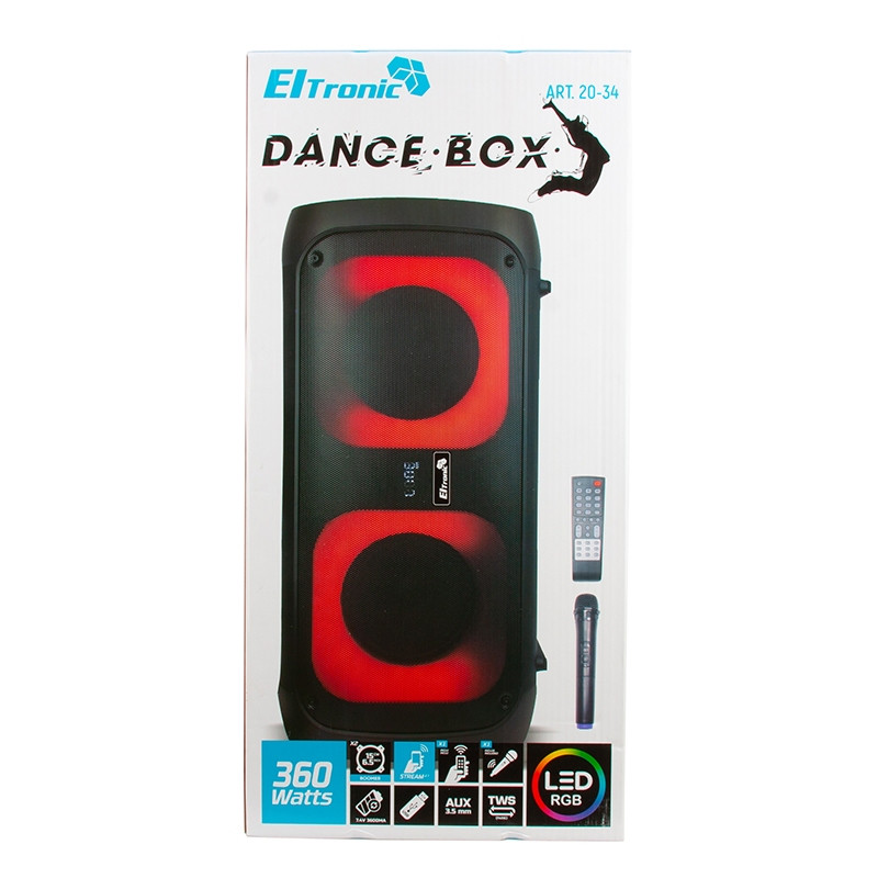 Напольная колонка ELTRONIC DANCE BOX 300 Watts арт. 20-34 с микрофоном и RGB светомузыкой - фото 5 - id-p195646340