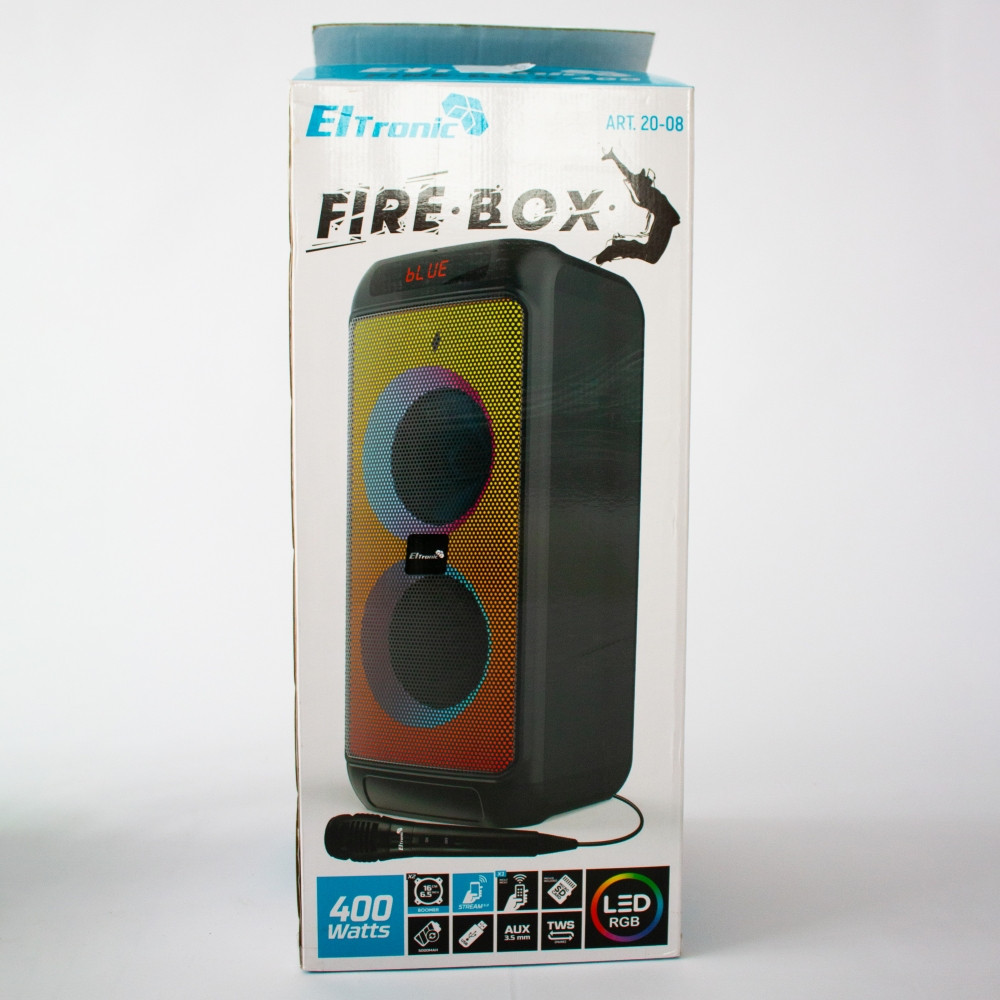 Напольная колонка ELTRONIC FIRE BOX 400 Watts арт. 20-08 с микрофоном и LED цветомузыкой - фото 9 - id-p195646341