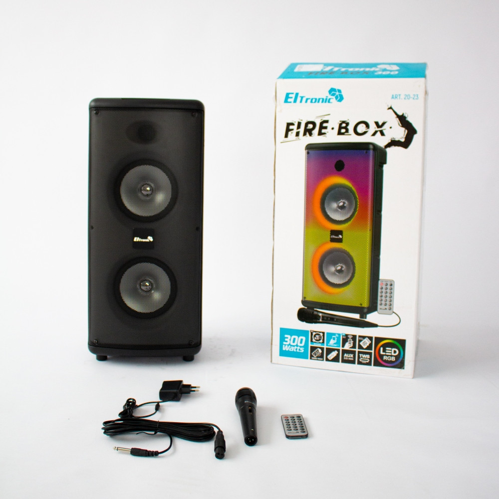 Напольная колонка Eltronic FIRE BOX 300 Watts арт. 20-23 с проводным микрофоном и RGB цветомузыкой - фото 2 - id-p195646344