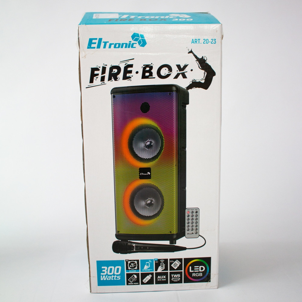 Напольная колонка Eltronic FIRE BOX 300 Watts арт. 20-23 с проводным микрофоном и RGB цветомузыкой - фото 10 - id-p195646344