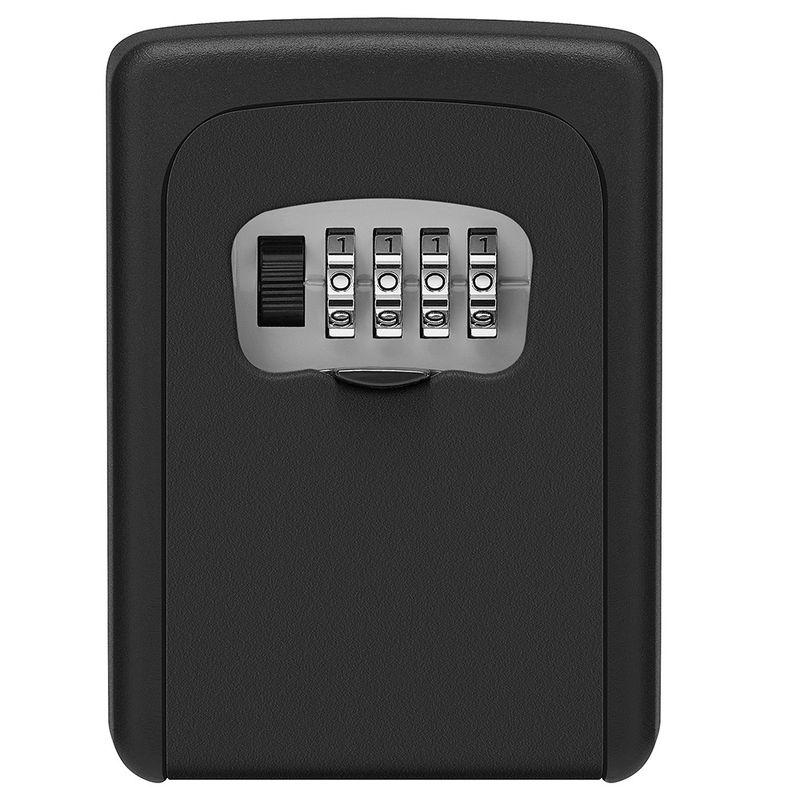 Мини сейф для ключей - ключница настенная - ящик с кодовым замком CH-801, металлический, черный 557094