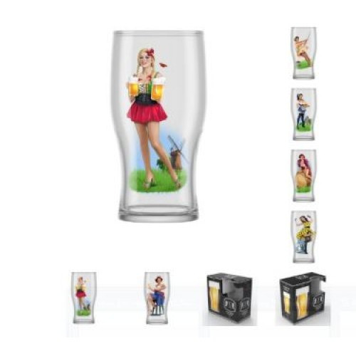 Набор бокалов для пива pin up beer 500 мл 2шт арт. дек-3044 - фото 1 - id-p195646698