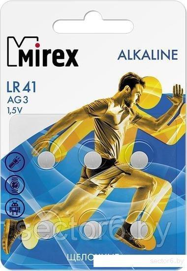 Элементы питания Mirex LR41 (AG3) Mirex блистер 6 шт. 23702-LR41-E6 - фото 1 - id-p195649752