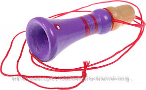 Деревянный свисток-дудочка на шнурке, фиолетовый, фото 2