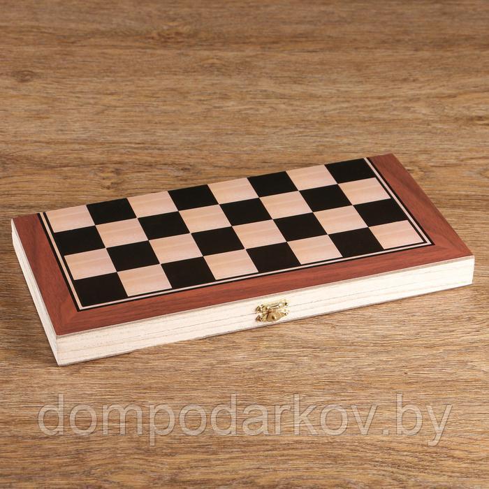 Нарды "Лабарт", деревянная доска 34 х 34 см, с полем для игры в шашки - фото 3 - id-p195714239