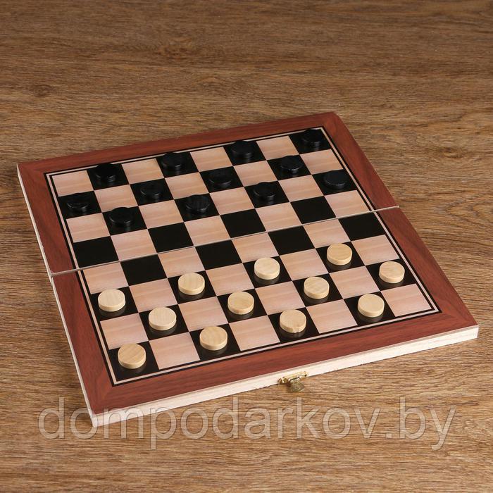 Нарды "Лабарт", деревянная доска 34 х 34 см, с полем для игры в шашки - фото 2 - id-p195714239