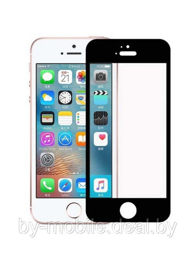 Защитное стекло Apple iPhone 5g, 5s, SE (черный) 5D - фото 1 - id-p136053039