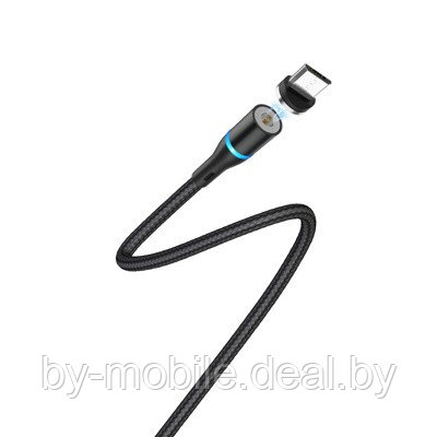 USB кабель Hoco U76 Micro зарядка магнитная (черный) 1,2 метра - фото 1 - id-p136267346