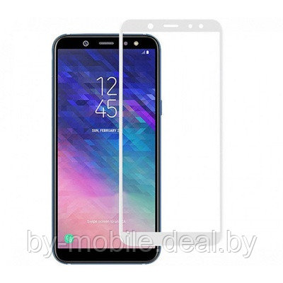 Защитное стекло Samsung Galaxy A6s 2018 белый 5D - фото 1 - id-p136267348