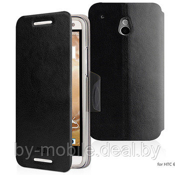 Чехол книжка valenta HTC One mini чёрный с1060 (кожа) - фото 1 - id-p36283552