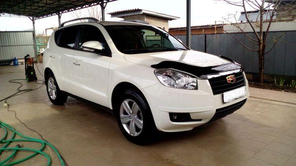 Дефлектор капота - мухобойка, Geely Emgrand X7 2013-…, короткий, VIP TUNING