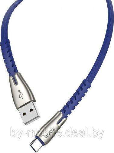 USB кабель Hoco U58 U58 Type-c для зарядки и синхронизации (синий) 1,2 метра - фото 1 - id-p143877649
