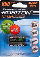 Аккумулятор Robiton 950 mAh ААА NiMh тип AAA R03 LR03 (2 шт. в одной упаковке)