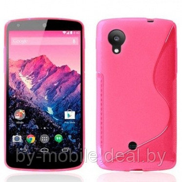 Силиконовый чехол для LG Nexus 5 розовый - фото 1 - id-p10544186