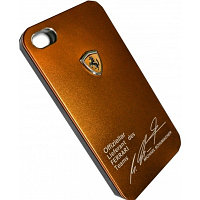 Чехол Ferrari Ultra Thin Metal для iPhone 4/4s (золотой)