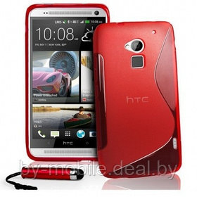 Силиконовая накладка для HTC One Max красный