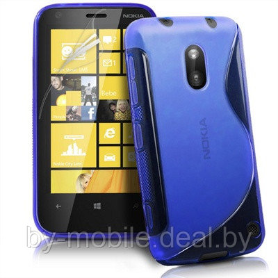 Силиконовый чехол накладка для Nokia Lumia 1320 синий