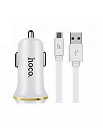 АЗУ (Автомобильное зарядное устройство) Hoco Z1 c кабелем USB-Lightning 1A, 2,1 A белый