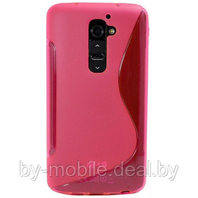 Силиконовый чехол для LG G2 розовый