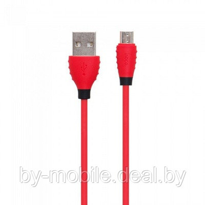 USB кабель Hoco x27 micro-usb для зарядки и синхронизации (красный) - фото 1 - id-p117648008