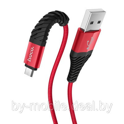 USB кабель Hoco x38 micro-usb для зарядки и синхронизации (красный) - фото 1 - id-p117648010