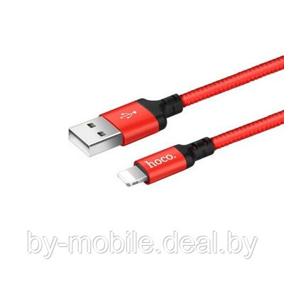 USB кабель Hoco X14 Lightning для зарядки и синхронизации (красный) 1 метра - фото 1 - id-p117732891