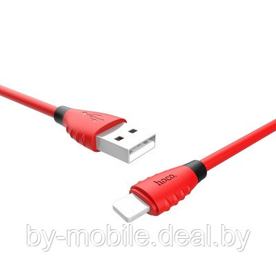 USB кабель Hoco X27 Lightning для зарядки и синхронизации (красный) 1,2 метра - фото 1 - id-p117732893