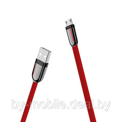 USB кабель Hoco U74 Micro для зарядки и синхронизации (красный) 1,2 метра - фото 1 - id-p177603580
