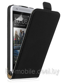Чехол книжка valenta HTC One (M7) чёрный (кожа)