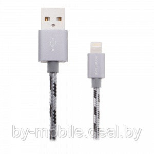 USB кабель Borofone BX24 lightning для зарядки и синхронизации (серый) 1 метра - фото 1 - id-p121280154