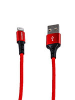 USB кабель Borofone BX20 ligtning для зарядки и синхронизации (красно-черный) 1 метра