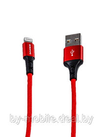 USB кабель Borofone BX20 ligtning для зарядки и синхронизации (красно-черный) 1 метра