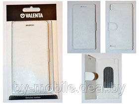 Чехол книжка valenta Huawei Ascend P6 белый (кожа)