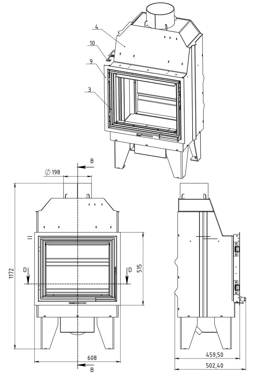 Каминная топка Мета-Бел 5161 - фото 4 - id-p195714140