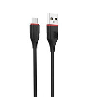 USB кабель Borofone BX17 Micro для зарядки и синхронизации (чёрный) 1 метра