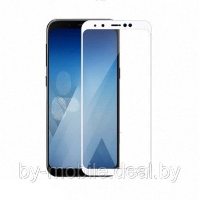 Защитное стекло Samsung Galaxy A8 plus 2018 (белый) 5D - фото 1 - id-p178034968