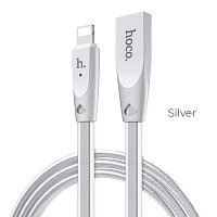 USB кабель Hoco U9 Lightning для зарядки и синхронизации (серебро) 1,2 метра