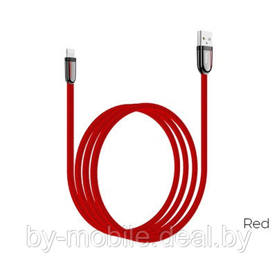 USB кабель Hoco U74 Lightning для зарядки и синхронизации (красный) 1,2 метра - фото 1 - id-p127660602