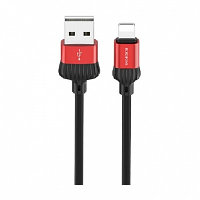 USB кабель Borofone BX28 Ligthtning для зарядки и синхронизации (красный) 1 метра