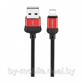 USB кабель Borofone BX28 Ligthtning для зарядки и синхронизации (красный) 1 метра