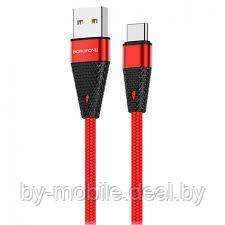 USB кабель Borofone BU10 Type-C для зарядки и синхронизации (красный) 1,2 метра - фото 1 - id-p129052717