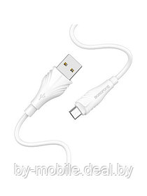 USB кабель Borofone BX18 Micro для зарядки и синхронизации (белый) 2 метра