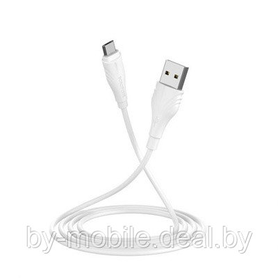 USB кабель Borofone BX18 Micro для зарядки и синхронизации (белый) 3 метра - фото 1 - id-p129331549