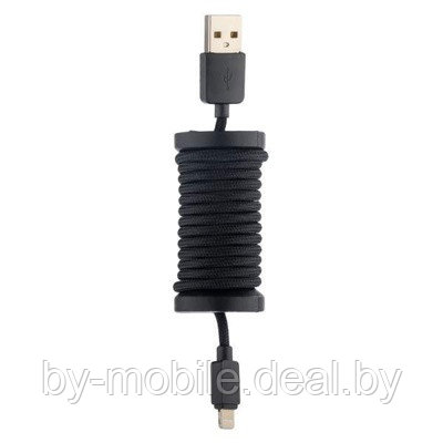 USB кабель Hoco U12 Lightning для зарядки и синхронизации (черный) 1 метра