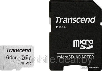 Карта памяти Transcend microSDXC 300S 64 GB (с адаптером)