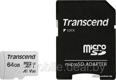 Карта памяти Transcend microSDXC 300S 64 GB (с адаптером) - фото 1 - id-p130354461