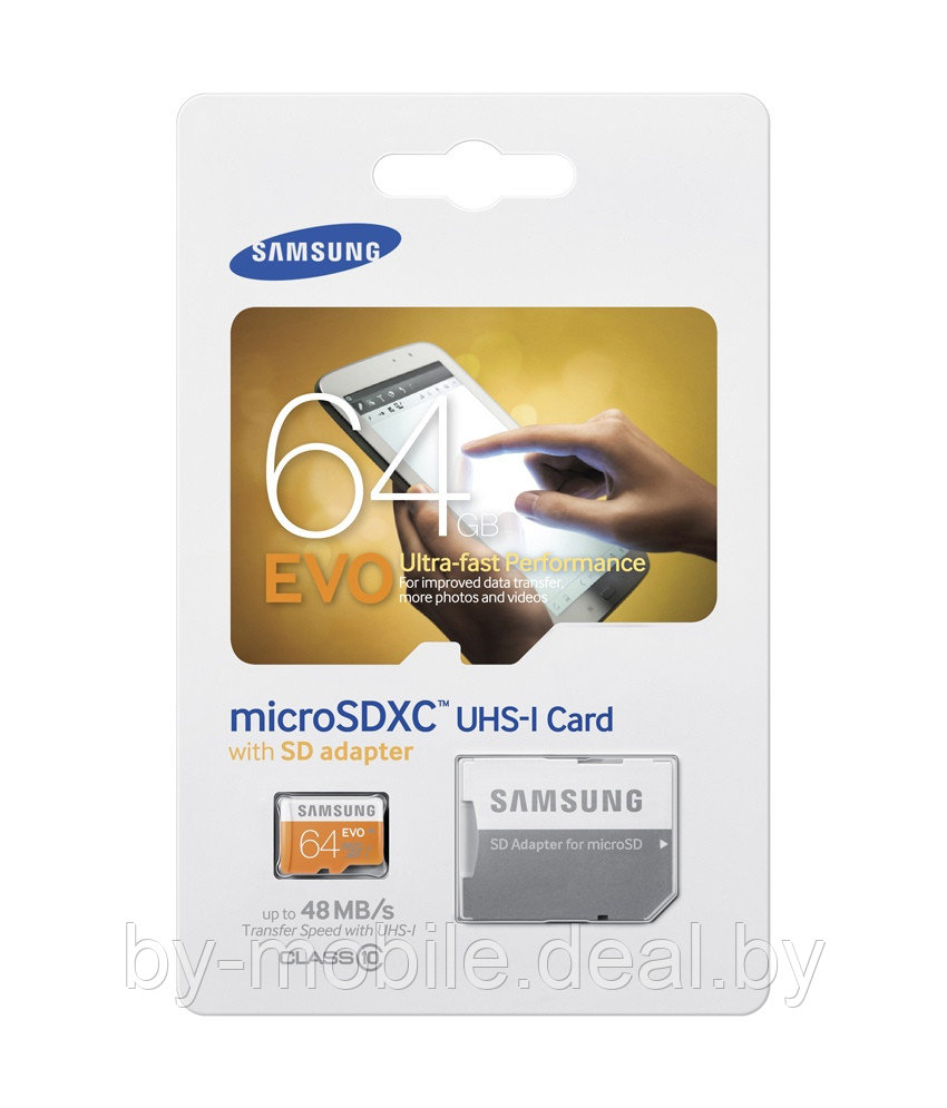 Карта памяти Samsung micro-sd (UHS-1) 64GB - фото 1 - id-p98093355