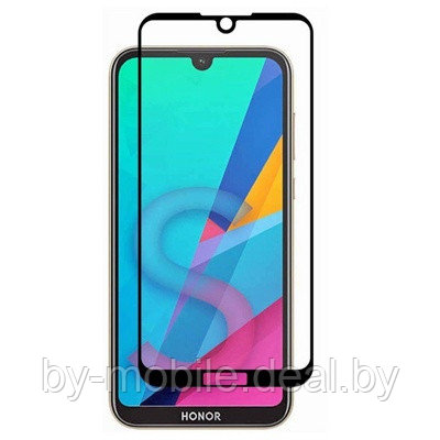 Защитное стекло Huawei Y5 2019 (AMN-LX9), Honor 8S (KSA-LX9) черный 5D - фото 1 - id-p130496988